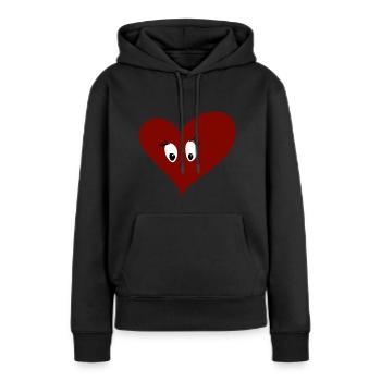 Heart - cute - sensitive - sad - Women’s Premium Organic Hoodie - black - Front - Julia (174cm)
