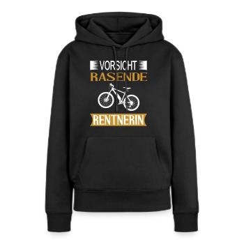 Rentnerin E-Bike Radfahrerin - Frauen Premium Bio Hoodie - Schwarz - Vorne - Julia (174cm)