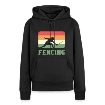 Escrime Rétro Candidat Cadeau - Sweat à capuche Premium bio Femme - noir - Devant - Julia (174cm)