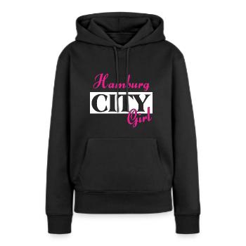 Hamburg City Girl Städtenamen Outfit - Frauen Premium Bio Hoodie - Schwarz - Vorne - Julia (174cm)