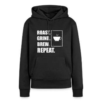 Barista Spruch Kaffee Coffeeshop Papa - Frauen Premium Bio Hoodie - Schwarz - Vorne - Julia (174cm)