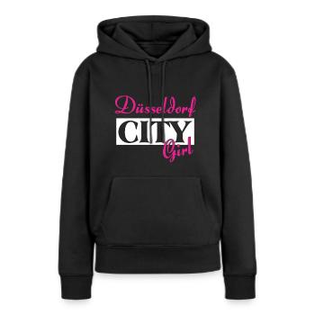 Düsseldorf City Girl Städtenamen Outfit - Frauen Premium Bio Hoodie - Schwarz - Vorne - Julia (174cm)