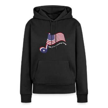 Das Leben ist ein Country-Song - Frauen Premium Bio Hoodie - Schwarz - Vorne - Julia (174cm)