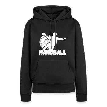 Handball Spieler Handballer Sprungwurf - Frauen Premium Bio Hoodie - Schwarz - Vorne - Julia (174cm)