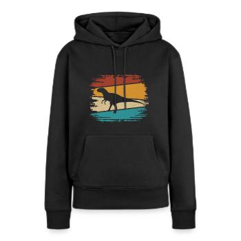 Velociraptor Dino Dinosaurier - Frauen Premium Bio Hoodie - Schwarz - Vorne - Julia (174cm)