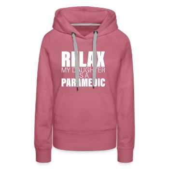 Détendez-vous ma fille est ambulancière - Sweat à capuche Premium bio Femme - mauve - Devant - Isabella (175cm)