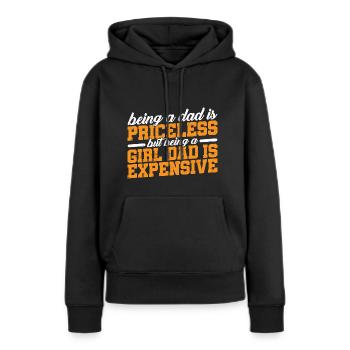 Être une fille papa coûte cher 3 - Sweat à capuche Premium bio Femme - noir - Devant - Julia (174cm)