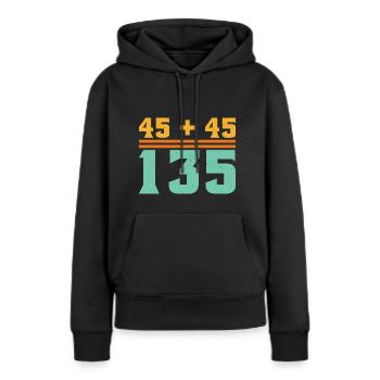 45 + 45 = 135 5 - Frauen Premium Bio Hoodie - Schwarz - Vorne - Julia (174cm)