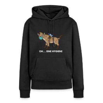 Hyäne Hygiene Mundschutz Maske Hygiäne Wortwitz - Frauen Premium Bio Hoodie - Schwarz - Vorne - Julia (174cm)