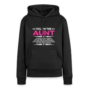 Tante Tante Tante Cadeau - Sweat à capuche Premium bio Femme - noir - Devant - Julia (174cm)