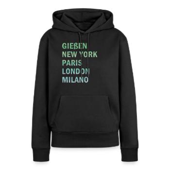 Metropole Gießen - Frauen Premium Bio Hoodie - Schwarz - Vorne - Julia (174cm)