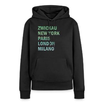 Metropole Zwickau - Frauen Premium Bio Hoodie - Schwarz - Vorne - Julia (174cm)