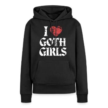 Love Goth Girls! Gothic Aesthetic Goth Mommy - Frauen Premium Bio Hoodie - Schwarz - Vorne - Julia (174cm)