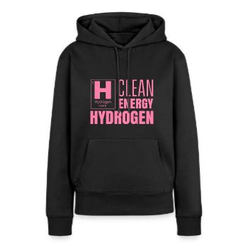 Énergie propre Hydrogène Hydrogène Carburant - Sweat à capuche Premium bio Femme - noir - Devant - Julia (174cm)