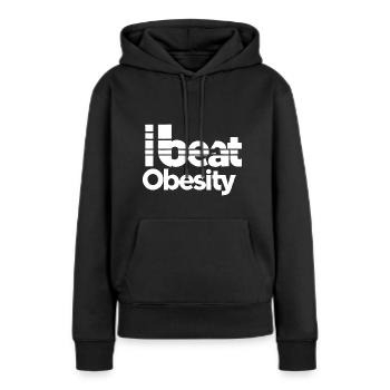 J’ai vaincu l’obésité 8 - Sweat à capuche Premium bio Femme - noir - Devant - Julia (174cm)
