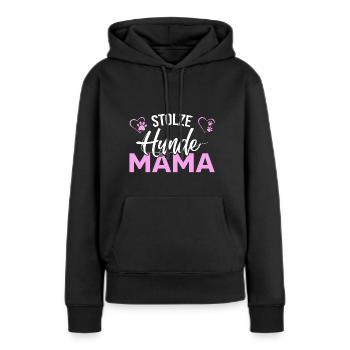 Stolze Hundemama - Frauen Premium Bio Hoodie - Schwarz - Vorne - Julia (174cm)