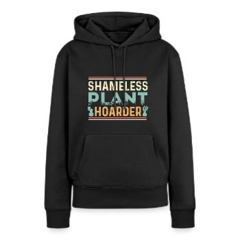 Schamloser Pflanzenhorter Greenskeeper Geschenk - Frauen Premium Bio Hoodie - Schwarz - Vorne - Julia (174cm)