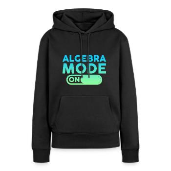 Mode algèbre sur 4 - Sweat à capuche Premium bio Femme - noir - Devant - Julia (174cm)