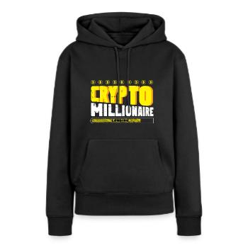 Crypto Millionaire. Wohlhabende Person Gift - Frauen Premium Bio Hoodie - Schwarz - Vorne - Julia (174cm)