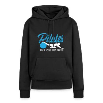 Nur schwerer Gesundheitsbegeisterte Geschenk - Frauen Premium Bio Hoodie - Schwarz - Vorne - Julia (174cm)