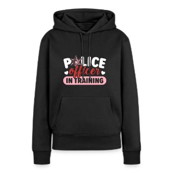 Policier en formation Policier - Sweat à capuche Premium bio Femme - noir - Devant - Julia (174cm)