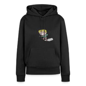 Soldat - Frauen Premium Bio Hoodie - Schwarz - Vorne - Julia (174cm)
