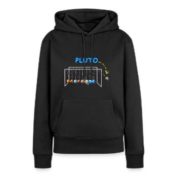 N’oubliez jamais Pluton Drôle Planète Pluton - Sweat à capuche Premium bio Femme - noir - Devant - Julia (174cm)
