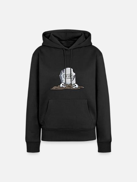 Grabstein - Frauen Premium Bio Hoodie - Schwarz