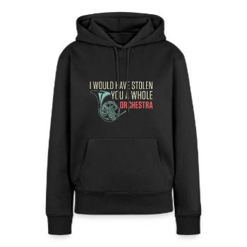 Cadeau Maestro de l’orchestre entier - Sweat à capuche Premium bio Femme - noir - Devant - Julia (174cm)