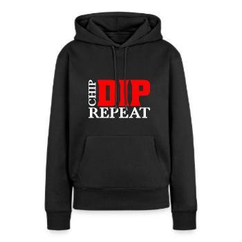 Chip Dip Repeat 12 - Frauen Premium Bio Hoodie - Schwarz - Vorne - Julia (174cm)