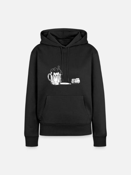 Bier - Camping Van - - Frauen Premium Bio Hoodie - Schwarz