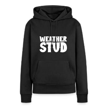 Weather Stud - Frauen Premium Bio Hoodie - Schwarz - Vorne - Julia (174cm)