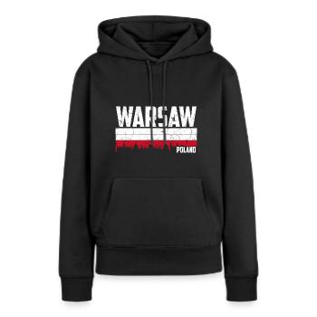 Warschau Polen - Frauen Premium Bio Hoodie - Schwarz - Vorne - Julia (174cm)