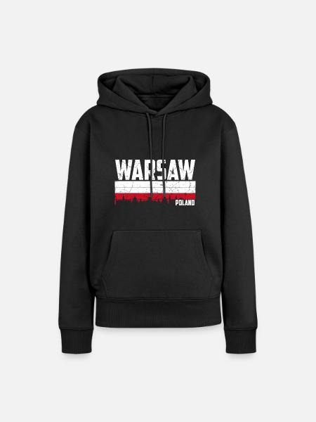 Warschau Polen - Frauen Premium Bio Hoodie - Schwarz