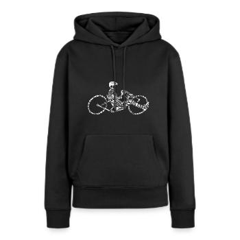 Renn-Handbike Dreirad Fahrrad - Frauen Premium Bio Hoodie - Schwarz - Vorne - Julia (174cm)