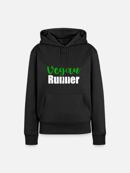 Vegan Runner - Frauen Premium Bio Hoodie - Schwarz