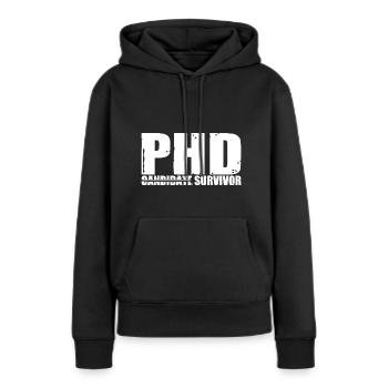Candidat au doctorat Survivant 15 - Sweat à capuche Premium bio Femme - noir - Devant - Julia (174cm)
