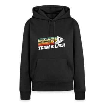 Silber Schwimmer Prüfung Silber Schwimmabzeichen - Frauen Premium Bio Hoodie - Schwarz - Vorne - Julia (174cm)