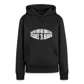 La foi transmet tous les problèmes au ciel 8 - Sweat à capuche Premium bio Femme - noir - Devant - Julia (174cm)