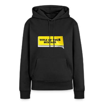 Titre de votre design post-it de sextape - Sweat à capuche Premium bio Femme - noir - Devant - Julia (174cm)