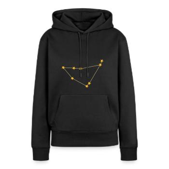 Constellation du Capricorne - Sweat à capuche Premium bio Femme - noir - Devant - Julia (174cm)