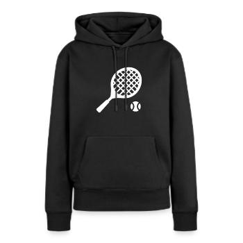 raquette de tennis - Sweat à capuche Premium bio Femme - noir - Devant - Julia (174cm)