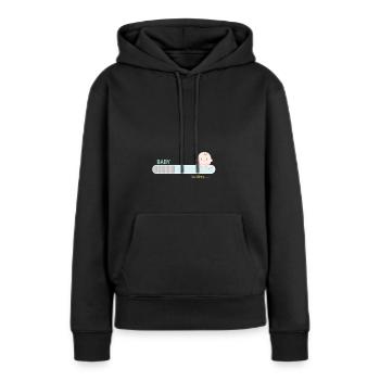 grossesse - Sweat à capuche Premium bio Femme - noir - Devant - Julia (174cm)