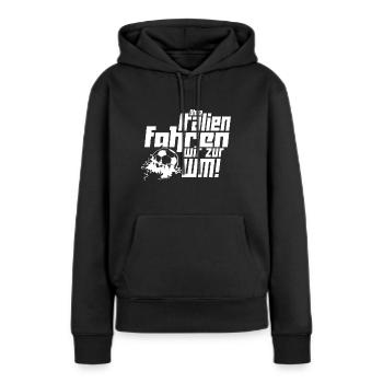 Ohne Italien fahren wir zur WM! - Frauen Premium Bio Hoodie - Schwarz - Vorne - Julia (174cm)