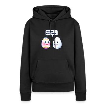 Pâques Oeuf de Pâques - Sweat à capuche Premium bio Femme - noir - Devant - Julia (174cm)