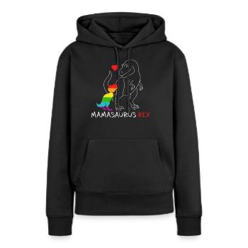 Mamasaurus Rex | Mutter | Neue Mama Regenbogen queer - Frauen Premium Bio Hoodie - Schwarz - Vorne - Julia (174cm)
