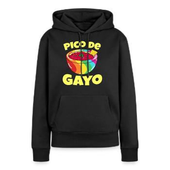 Gay Pride Geschenk Pico De Gayo Pico De Gallo Regenbogen - Frauen Premium Bio Hoodie - Schwarz - Vorne - Julia (174cm)