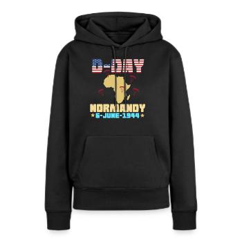D-Day Normandy Invasion C-47 Dakota Flugzeug - Frauen Premium Bio Hoodie - Schwarz - Vorne - Julia (174cm)