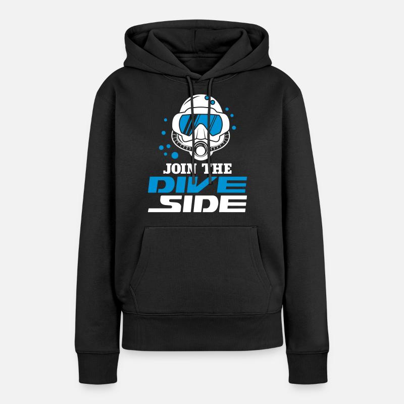 Dive Side - Frauen Premium Bio Hoodie - Schwarz