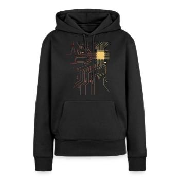 Retro Heartbeat Computer Scientist Gift for Nerds - Women’s Premium Organic Hoodie - black - Front - Julia (174cm)
